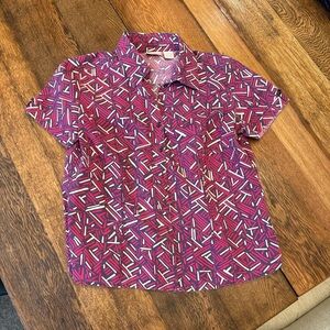 Vintage 80’s Erika Vibrant Purple and Red Blouse
